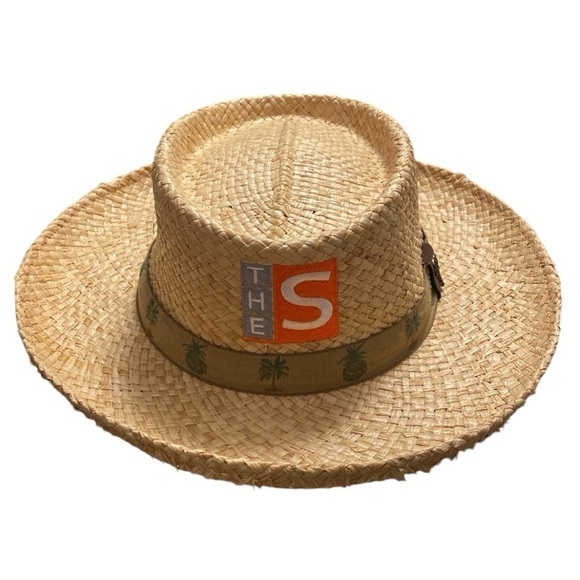 SCALA Straw Raffia Gamblers Wide Brim Straw Hat Natural Neutral New with tags - Picture 2 of 11